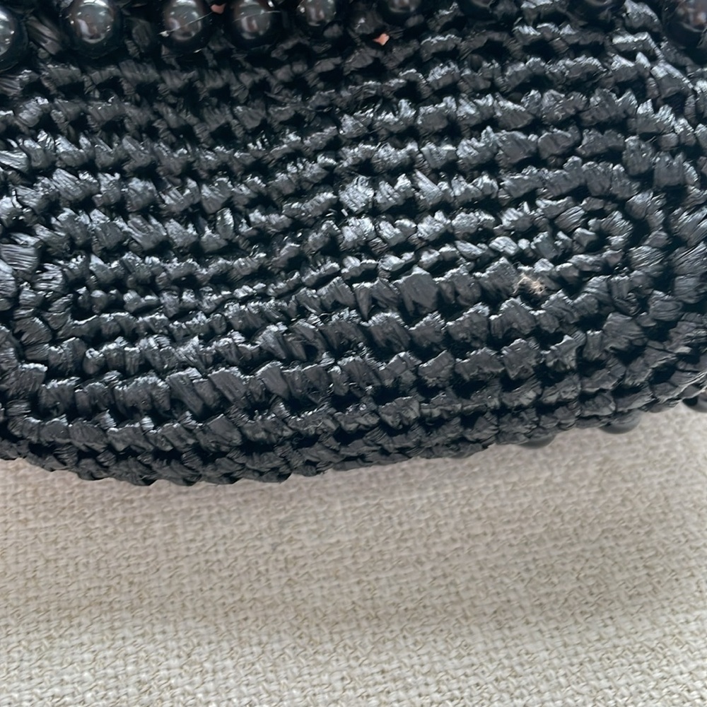 BOGO SALE Vintage Black Beaded Evening Bag - Picture 4 of 4